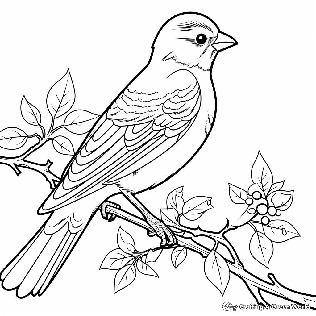 American goldfinch coloring pages