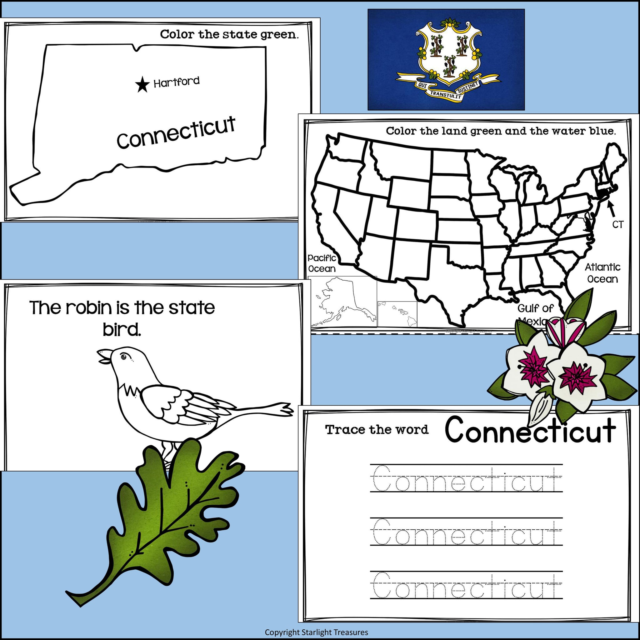 Connecticut mini book for early readers