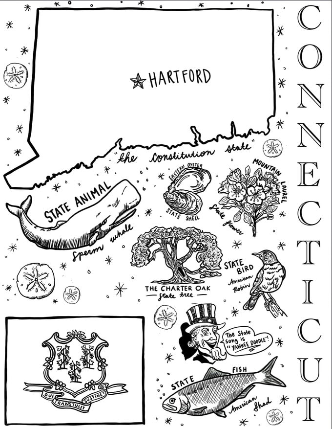 Connecticut coloring page