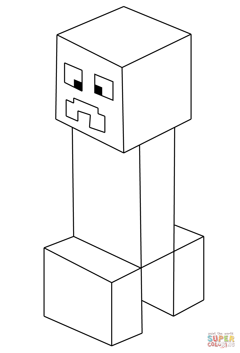 Minecraft creeper coloring page free printable coloring pages