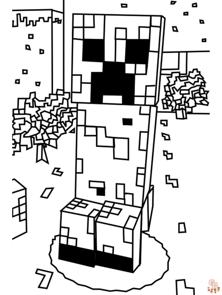 Minecraft coloring pages free printable for kids and adults