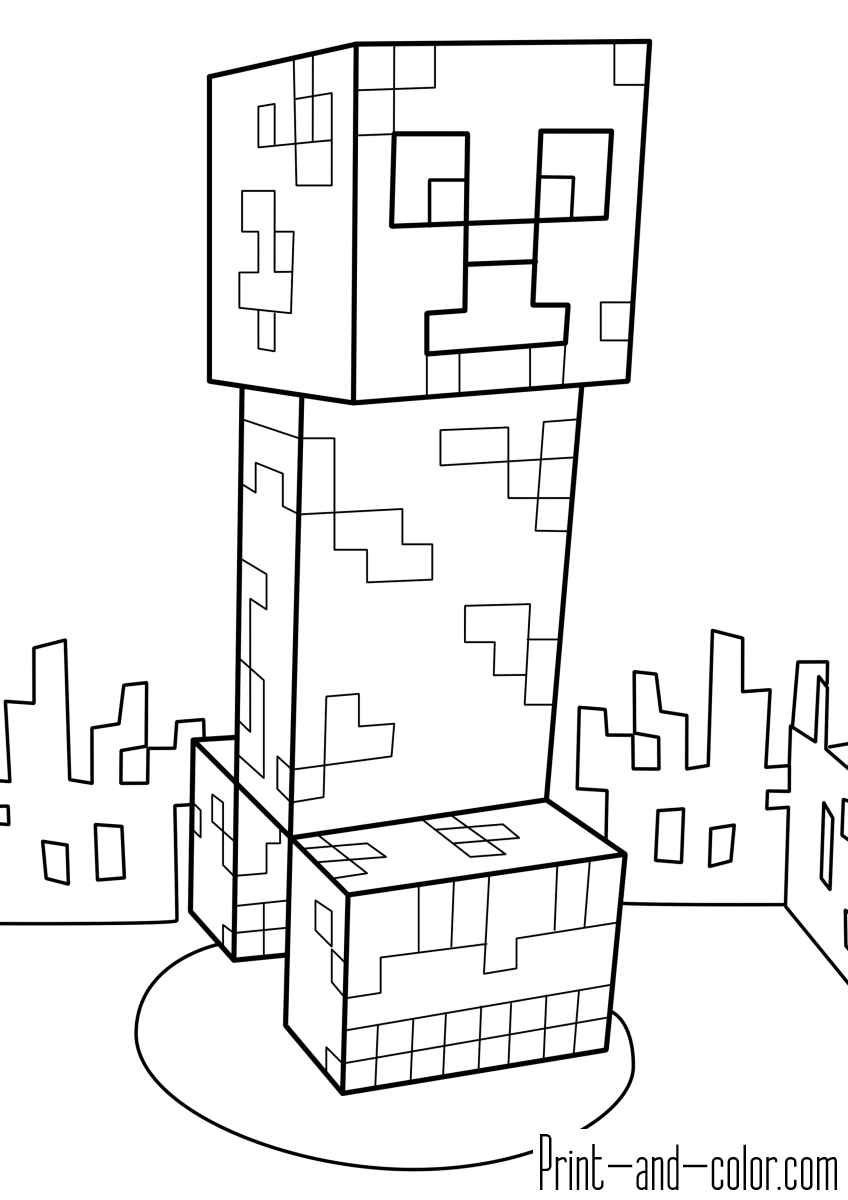 Minecraft coloring pages print and color