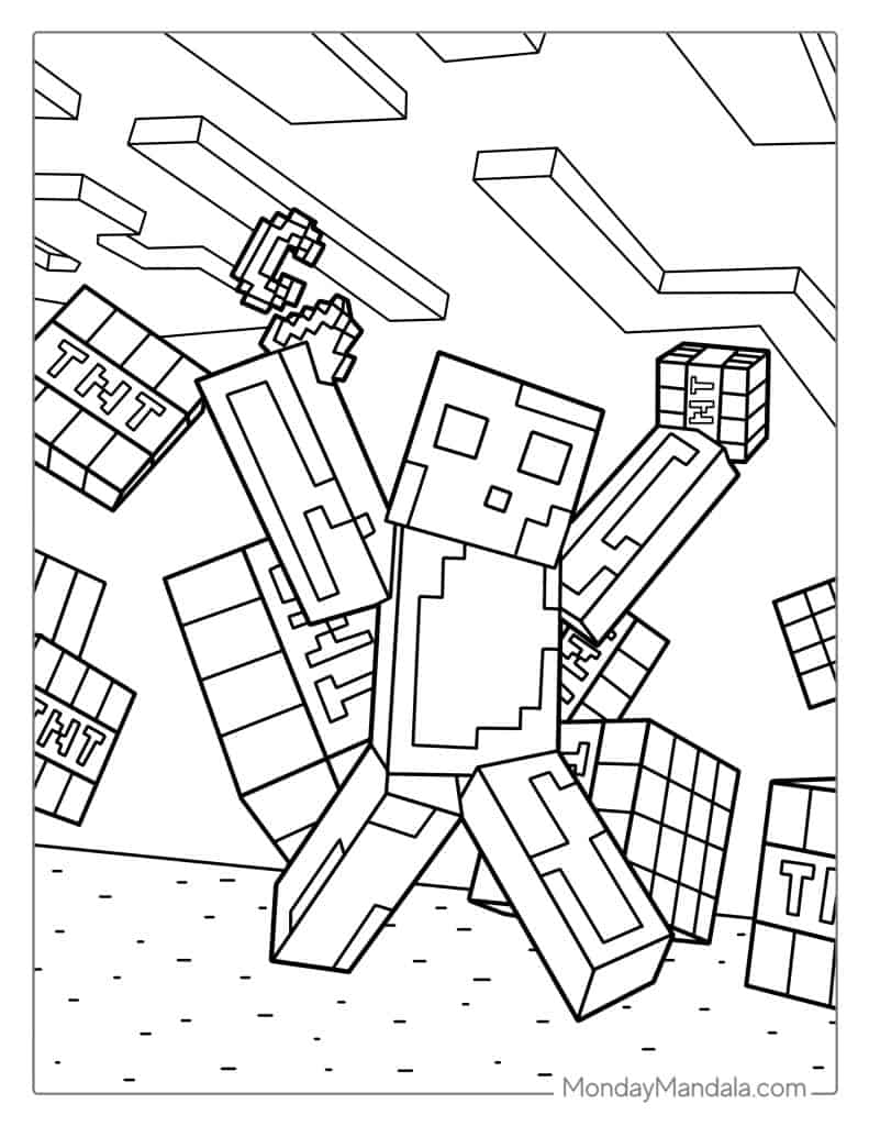 Minecraft coloring pages free pdf printables