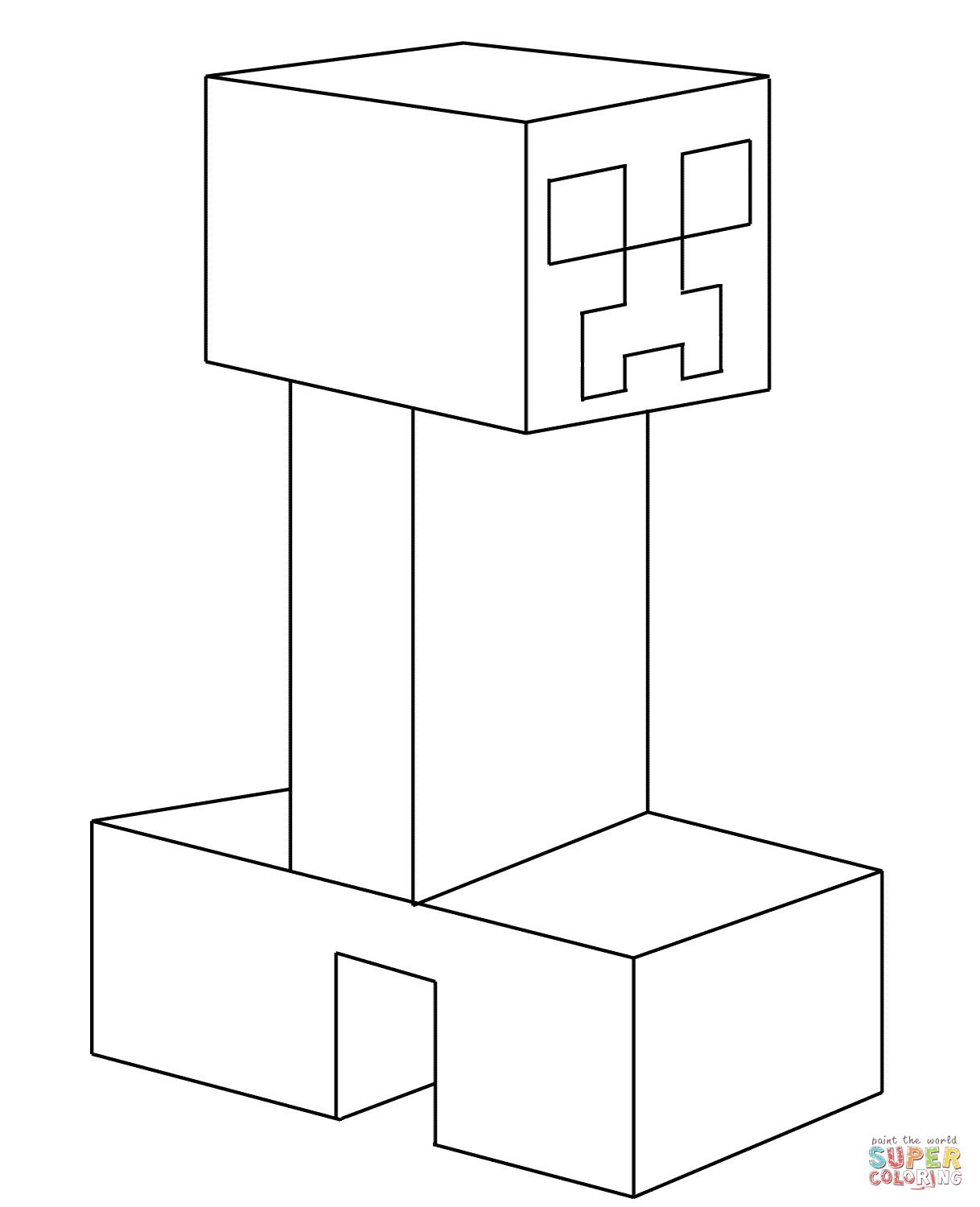 Creeper from minecraft coloring page free printable coloring pages