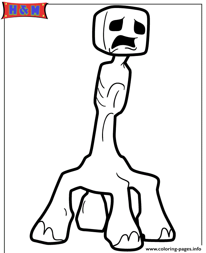 Creeper from minecraft video game coloring page printable