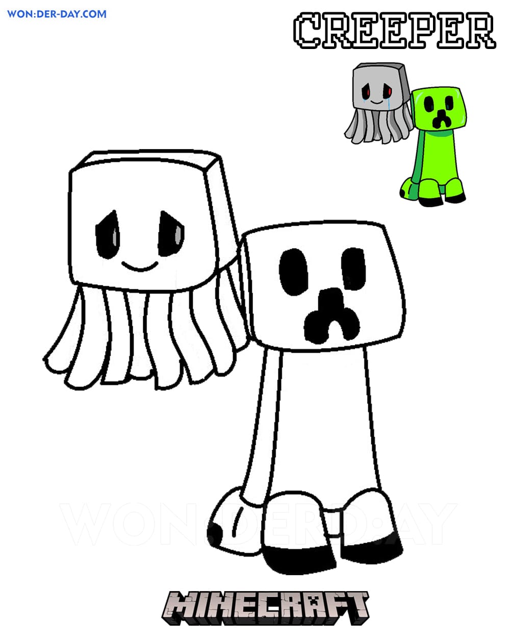 Creeper coloring pages