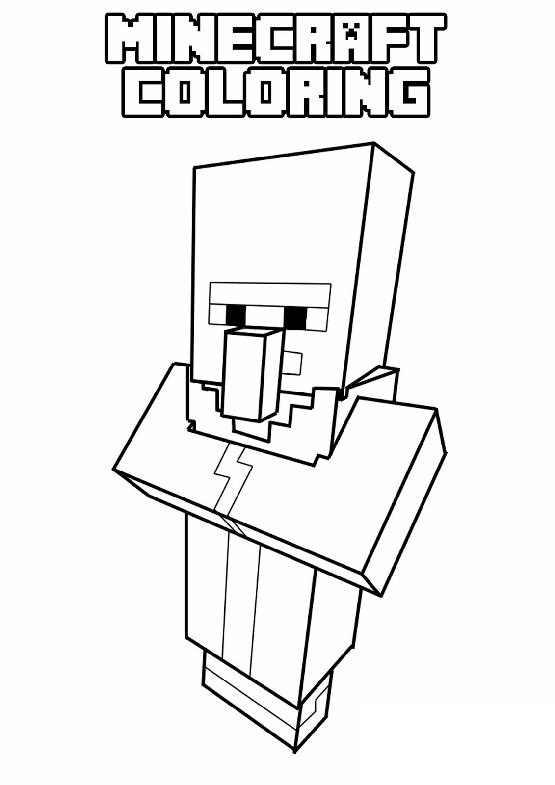 Kids under minecraft coloring pages