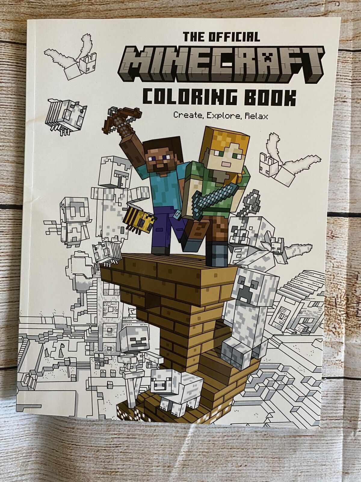 Insight editions the official minecraft coloring book create relax explore