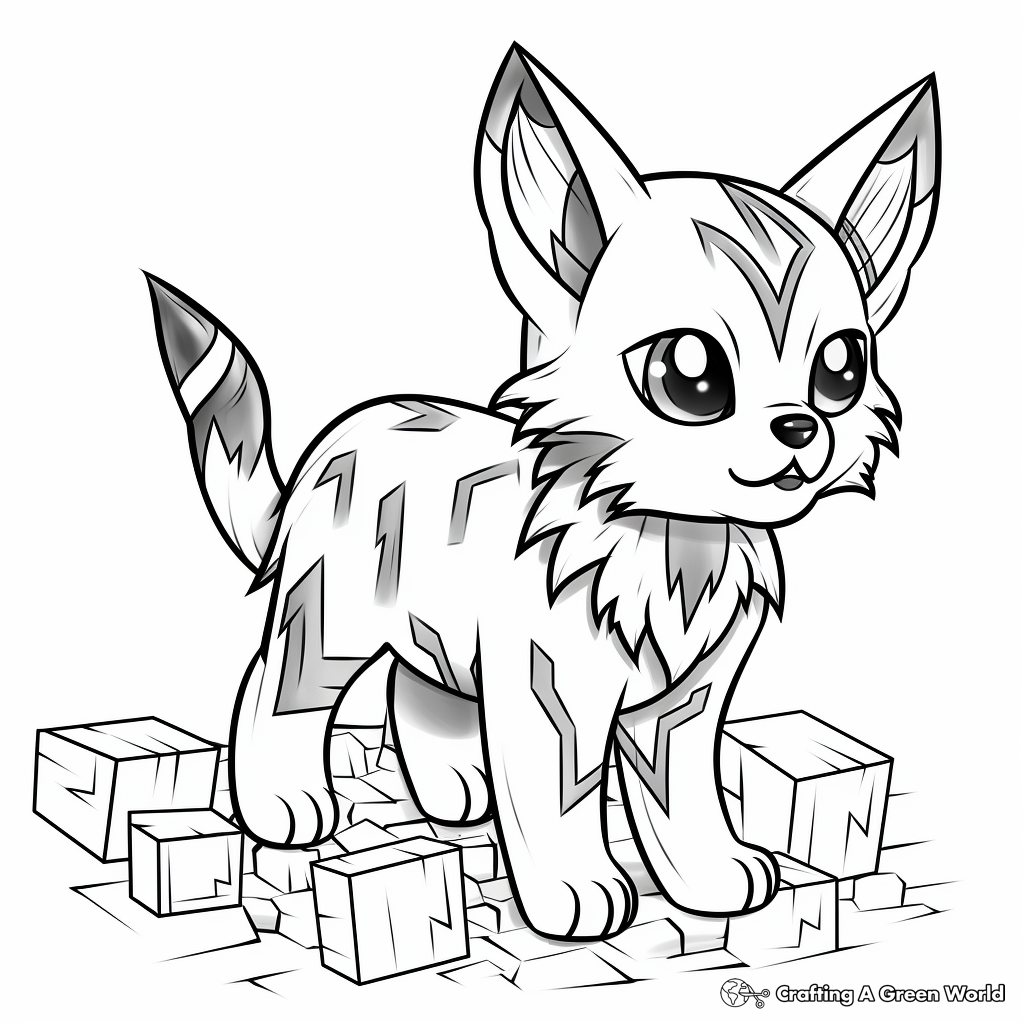 Minecraft cat coloring pages