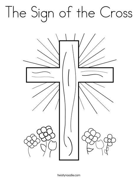 The sign of the cross coloring page