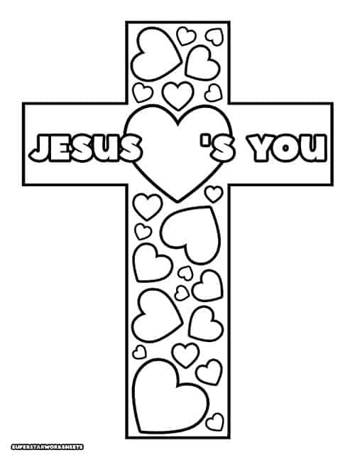 Cross coloring pages