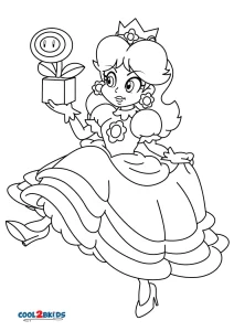 Free printable princess daisy coloring pages for kids