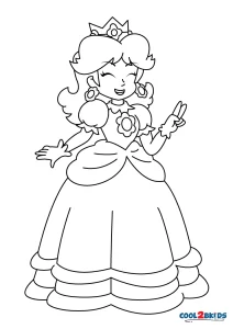 Free printable princess daisy coloring pages for kids