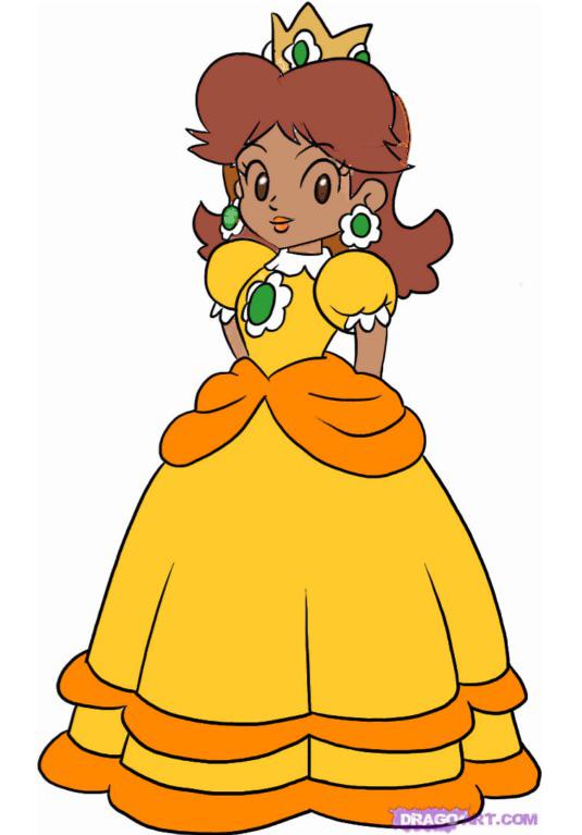 I painted a coloring page i found online to see how daisy would look with darker skin and brown eyes i like it rmario