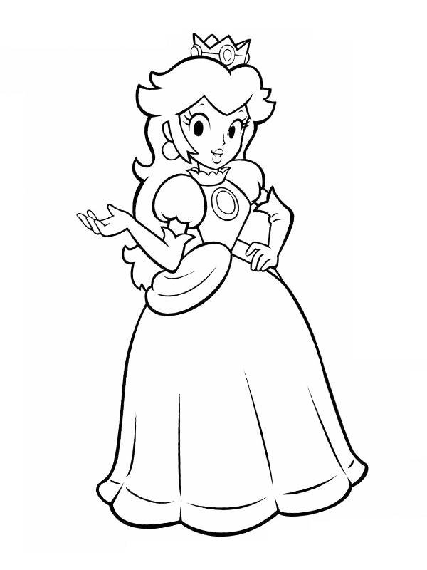 Princess daisy coloring page