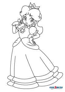 Free printable princess daisy coloring pages for kids