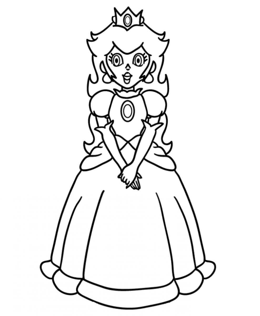 Free princess peach coloring pages for kids