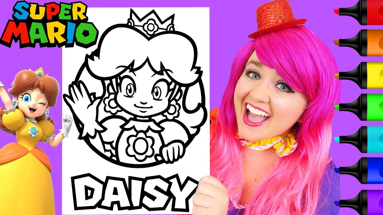 Coloring princess daisy super ario nintendo coloring page prisacolor arkers kii the clown