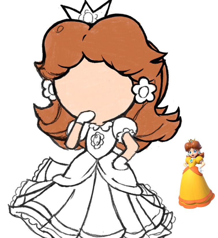 Daisy cookie from mario work in progress