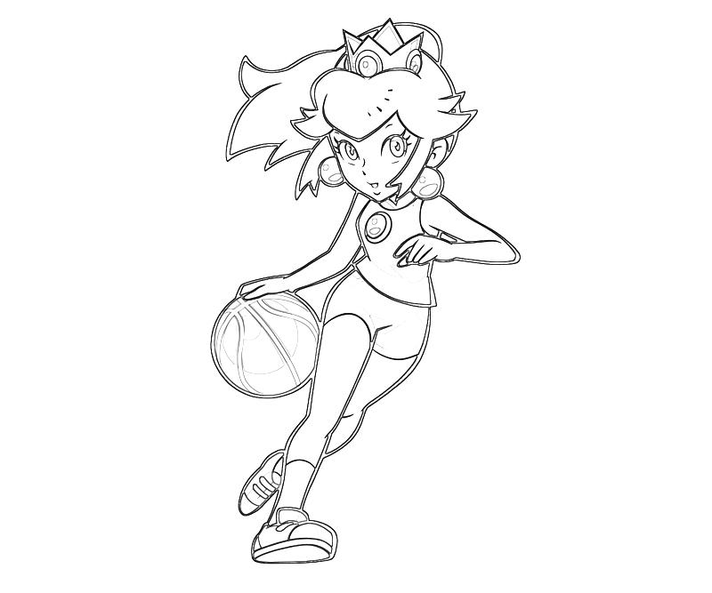 Princess peach peach play basket ball
