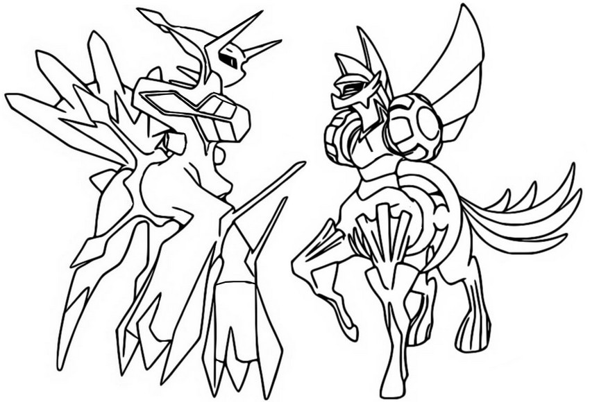 Coloring page pokãmon legends arceus dialga