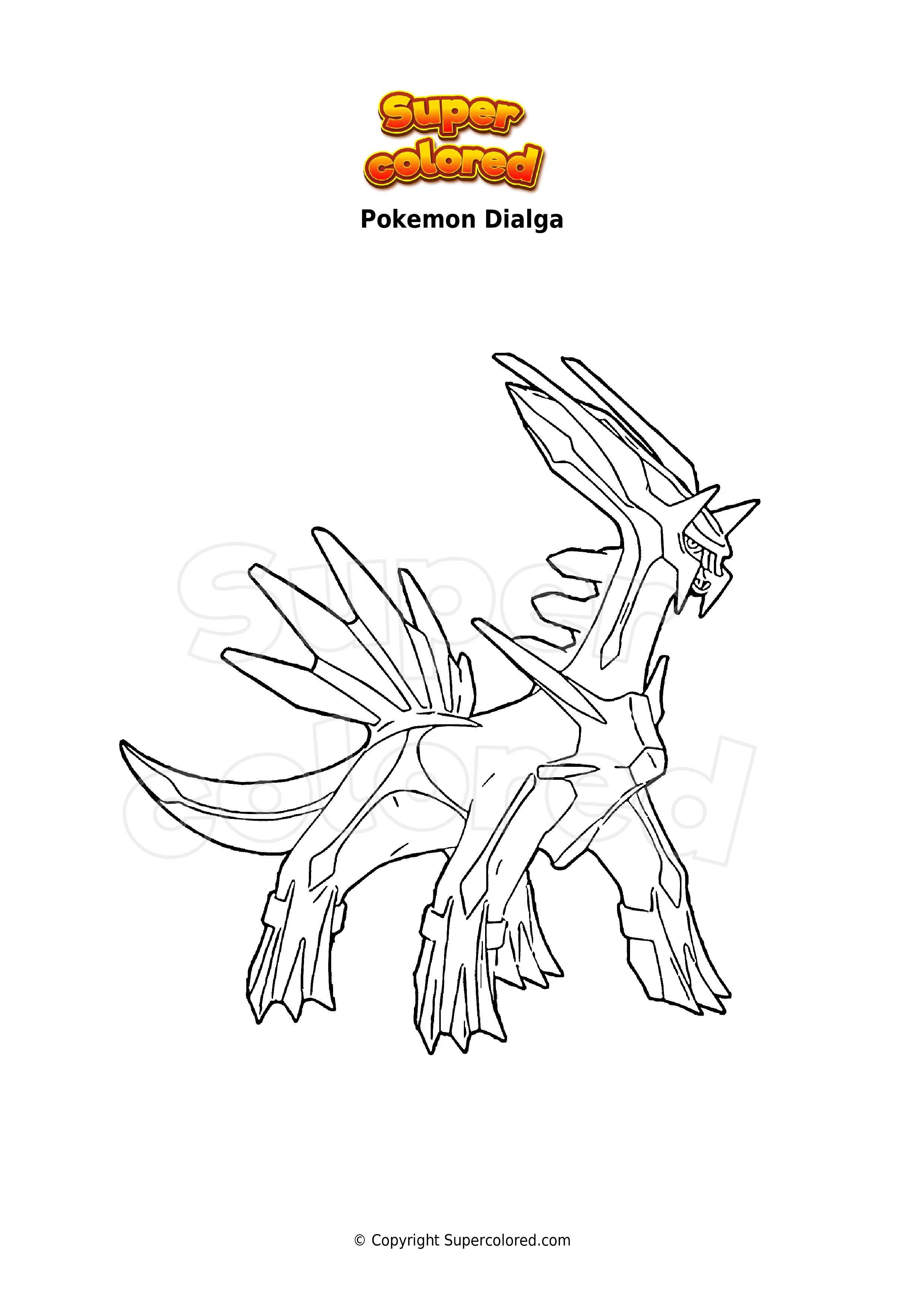 Coloring page pokemon dialga