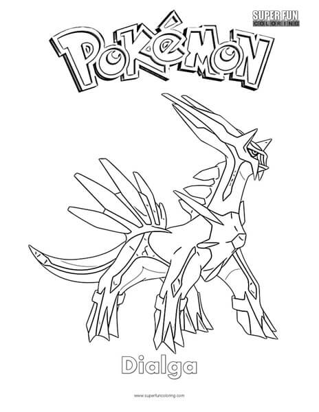 Pokãmon dialga coloring page