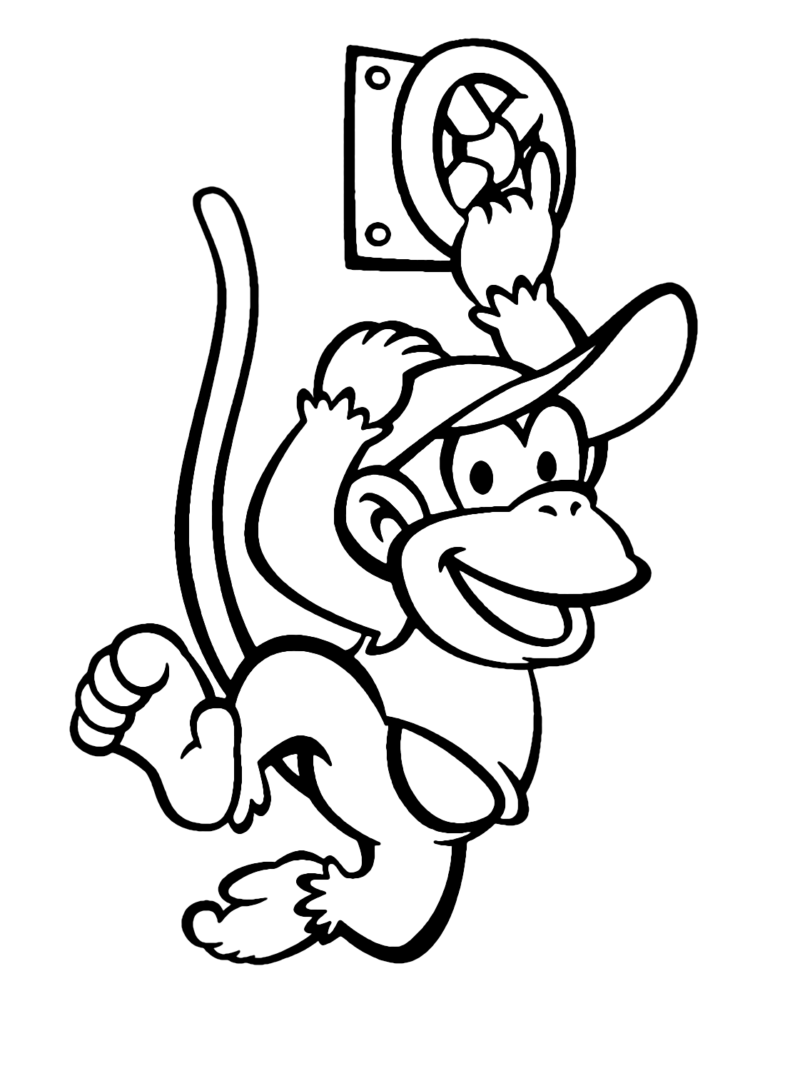 Diddy kong coloring pages printable for free download