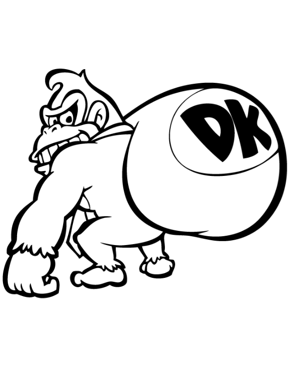 Donkey kong coloring pages