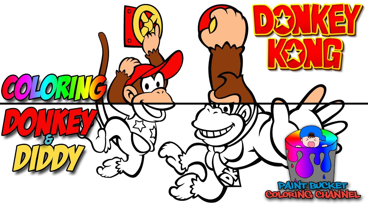 Coloring donkey kong and diddy kong