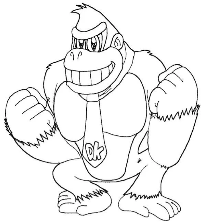 Donkey kong coloring pages