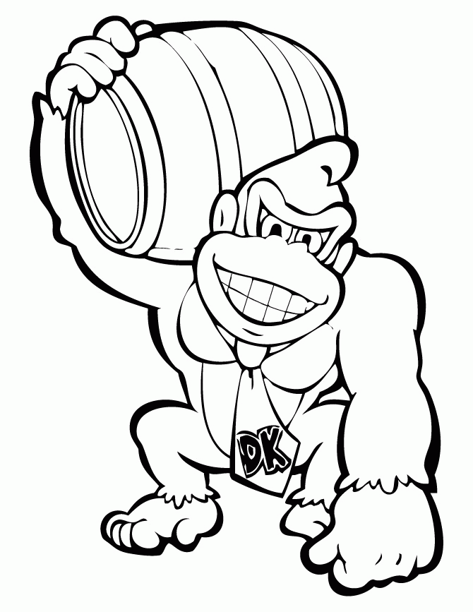 Donkey kong coloring pages