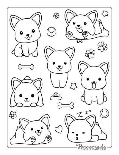 Free dog coloring pages for kids adults