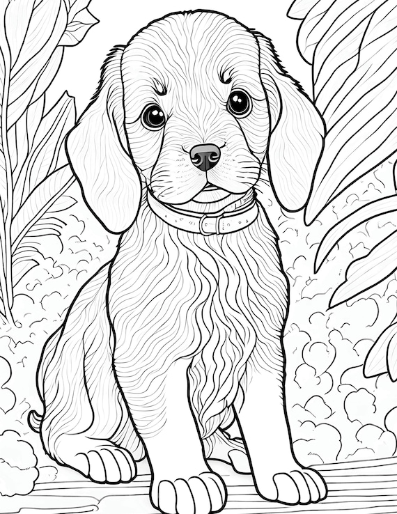 Cute dog coloring pages for children coloring pages dogs pdf coloring pages dog coloring color pages printable digital download