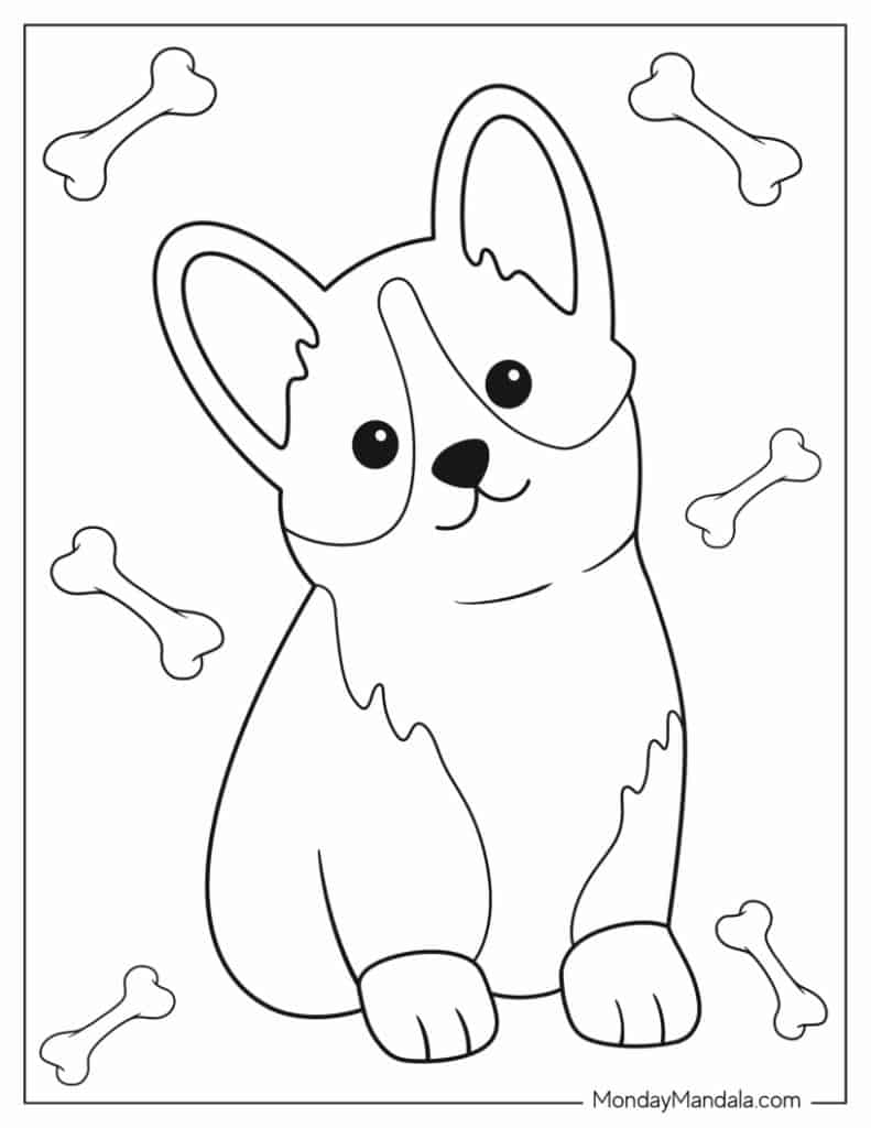 Dog coloring pages free pdf printables