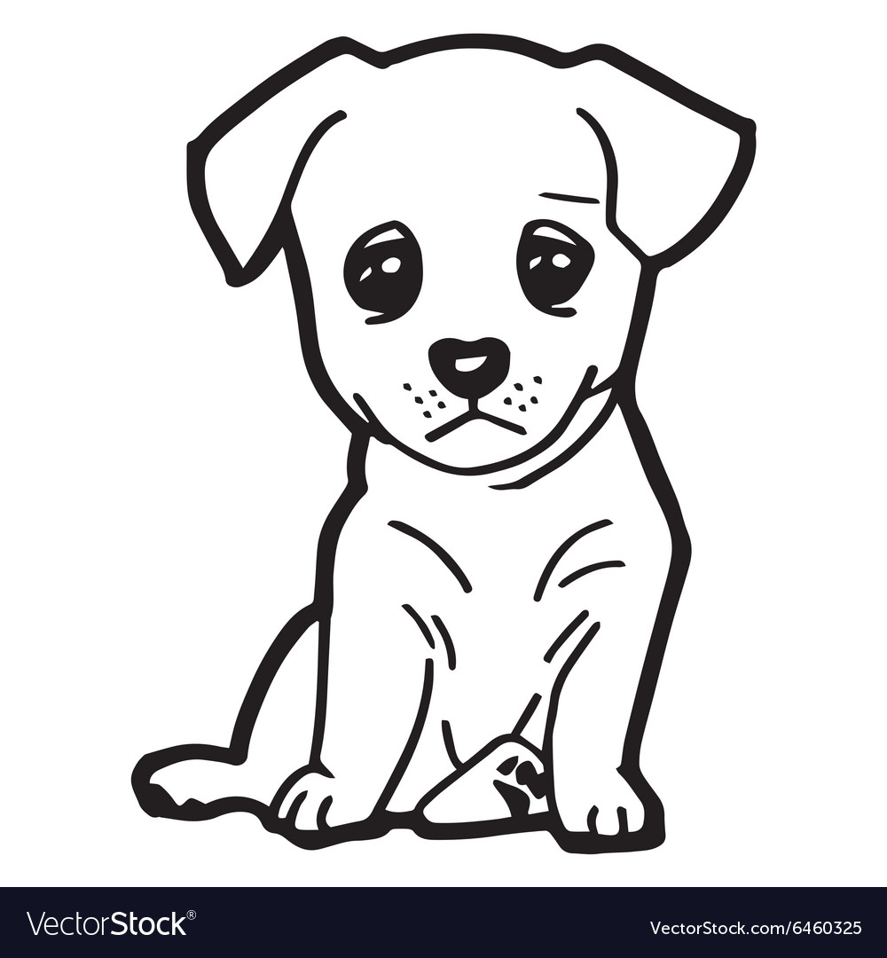 Cute dog coloring page royalty free vector image