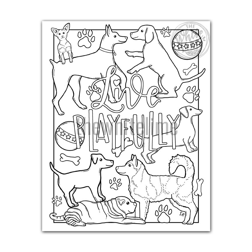 Cute dog coloring page