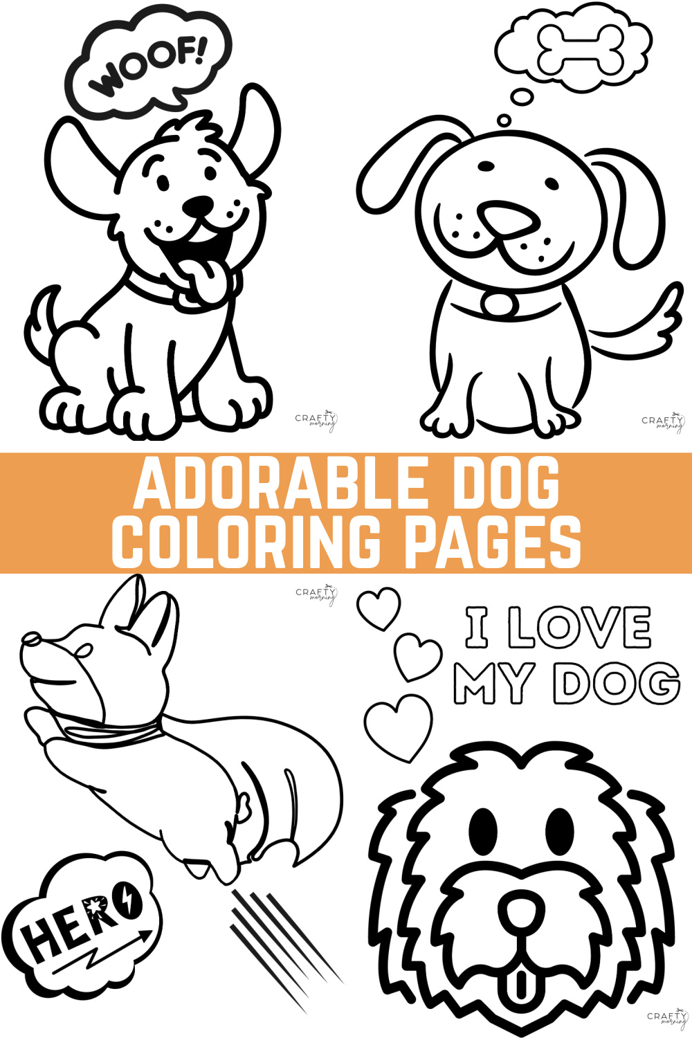 Cute dog coloring pages to print