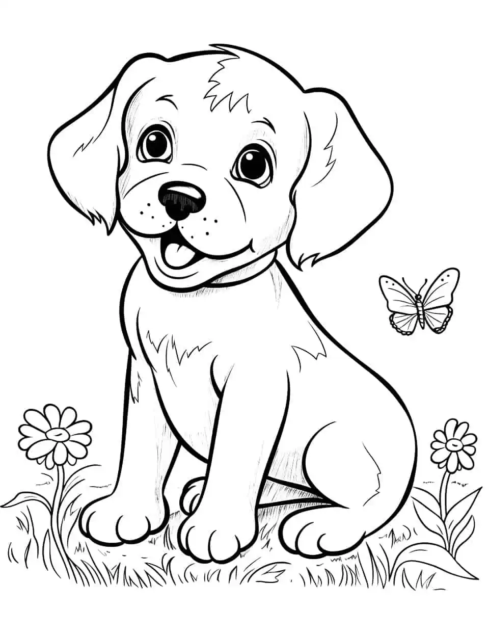 Dog coloring pages free printable sheets