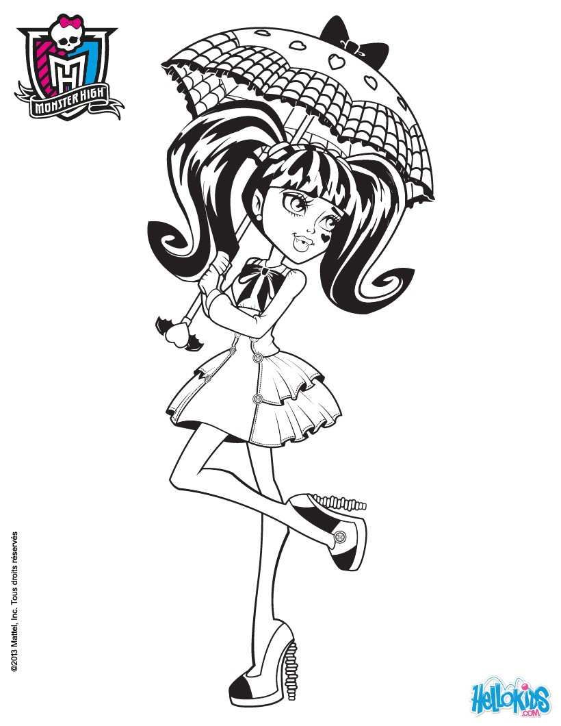 Draculauras umbrella coloring pages