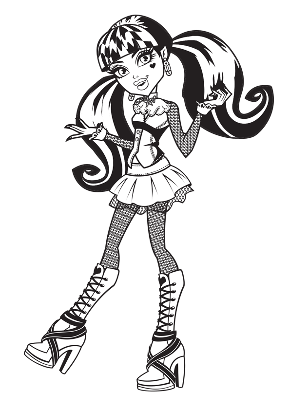 Monster high draculaura coloring page