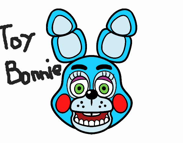 Colored page bonnie toy face from five nights at freddys painted by user not registered