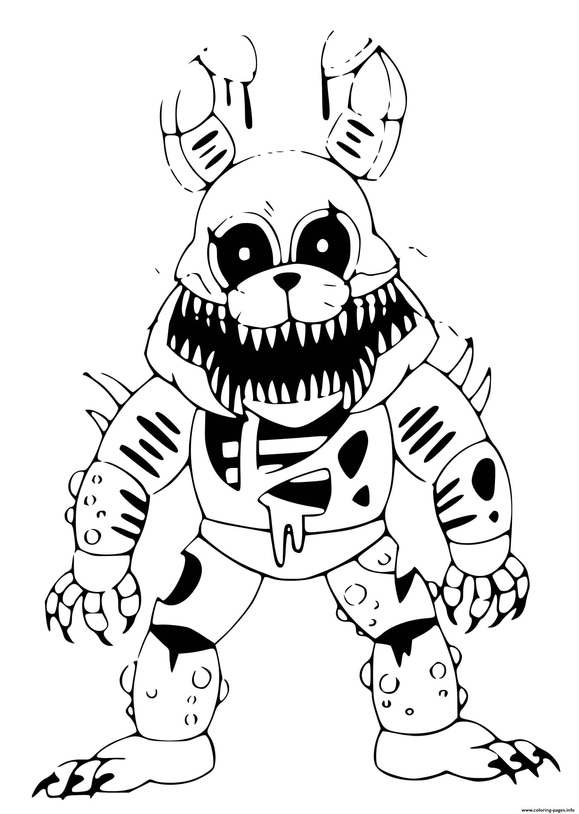 Print twisted bonnie coloring pages fnaf coloring pages coloring pages easy drawings