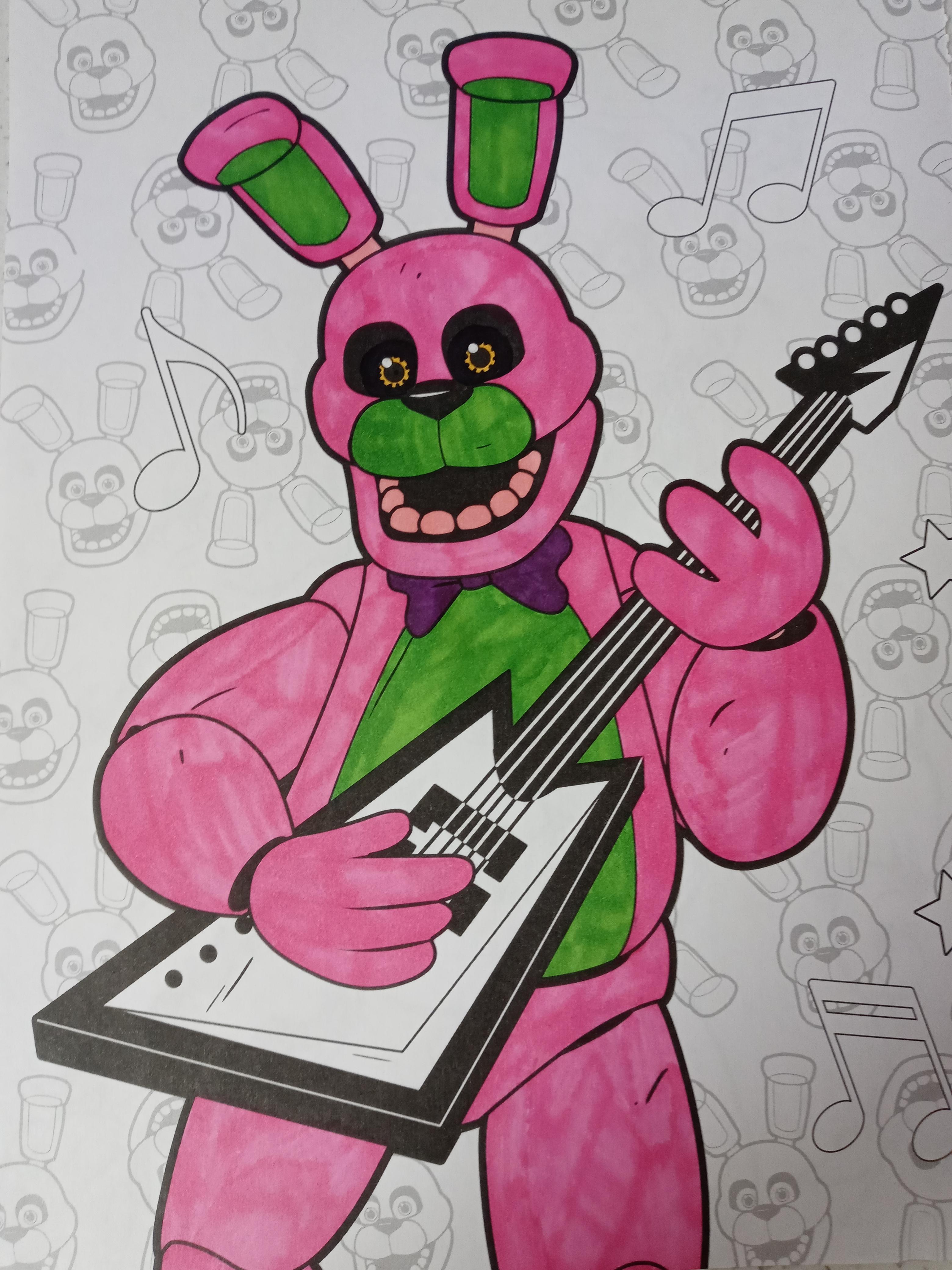 Blacklight bonnie coloring page wip rfivenightsatfreddys