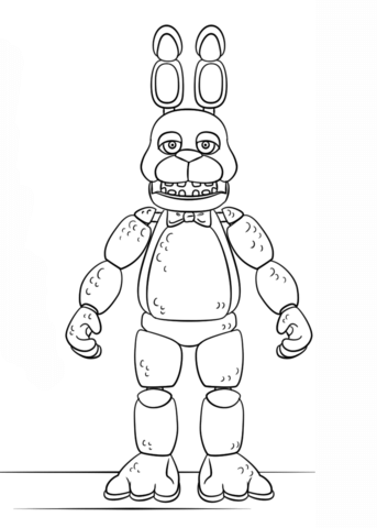 Fnaf toy bonnie coloring page free printable coloring pages