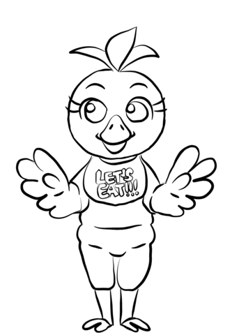 Fnaf chica coloring page free printable coloring pages