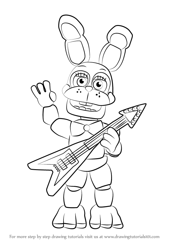 How to draw toy bonnie from five nights at freddys five nights at freddys step by step