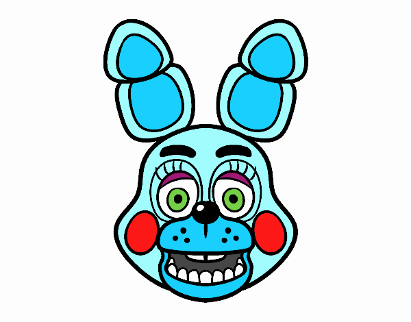 Colored page bonnie toy face from five nights at freddys painted by user not registered