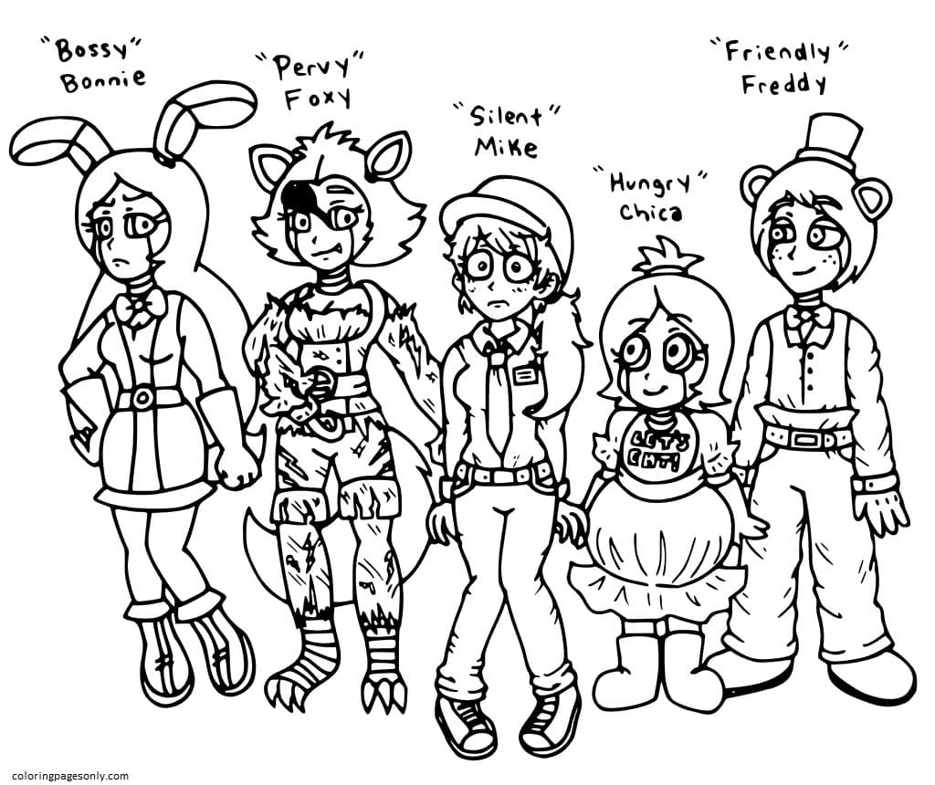 Five nights at freddys coloring pages printable for free download