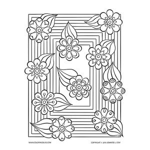 Simple flowers coloring page